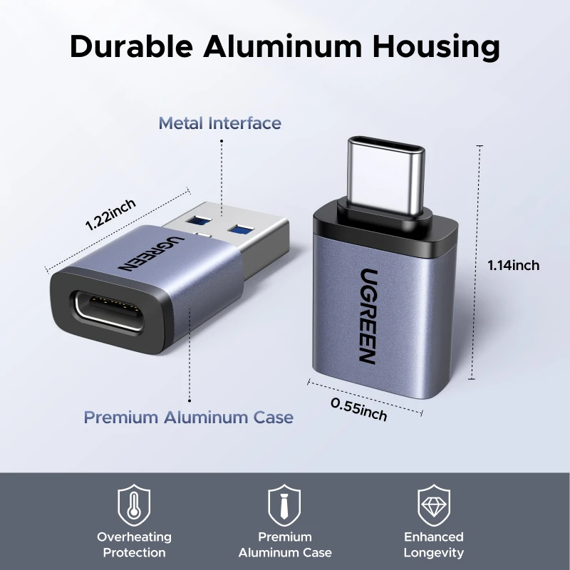 유그린 USB 3.1 OTG 어댑터 USB A(수) - USB C(암) 케이블 컨버터 4/5팩 맥북 삼성 S10 화웨이 USB to 타입-C OTG용