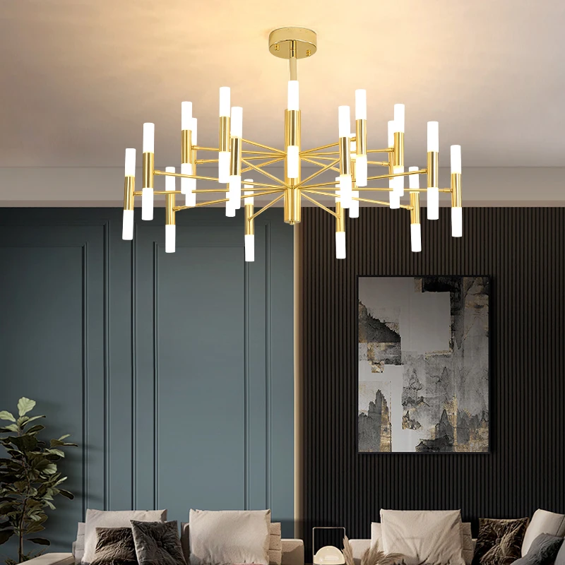 

Modern Fashion Designer Black Gold Led Ceiling Art Deco Suspended Chandelier Light Lamp for Kitchen Living Room Loft Bedroom