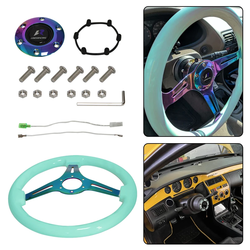 

Универсальное рулевое колесо 14 "350 мм с текстурой древесины, 6 болтов, 1,75 дюйма, тарелка, 3 Спицы, дерево