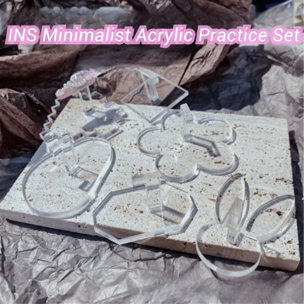 Acrylic Acrylic Nail Holder Transparent Heart Shape Nail Art Display Stand Transparent Nail Display Stand Nail Art Practice