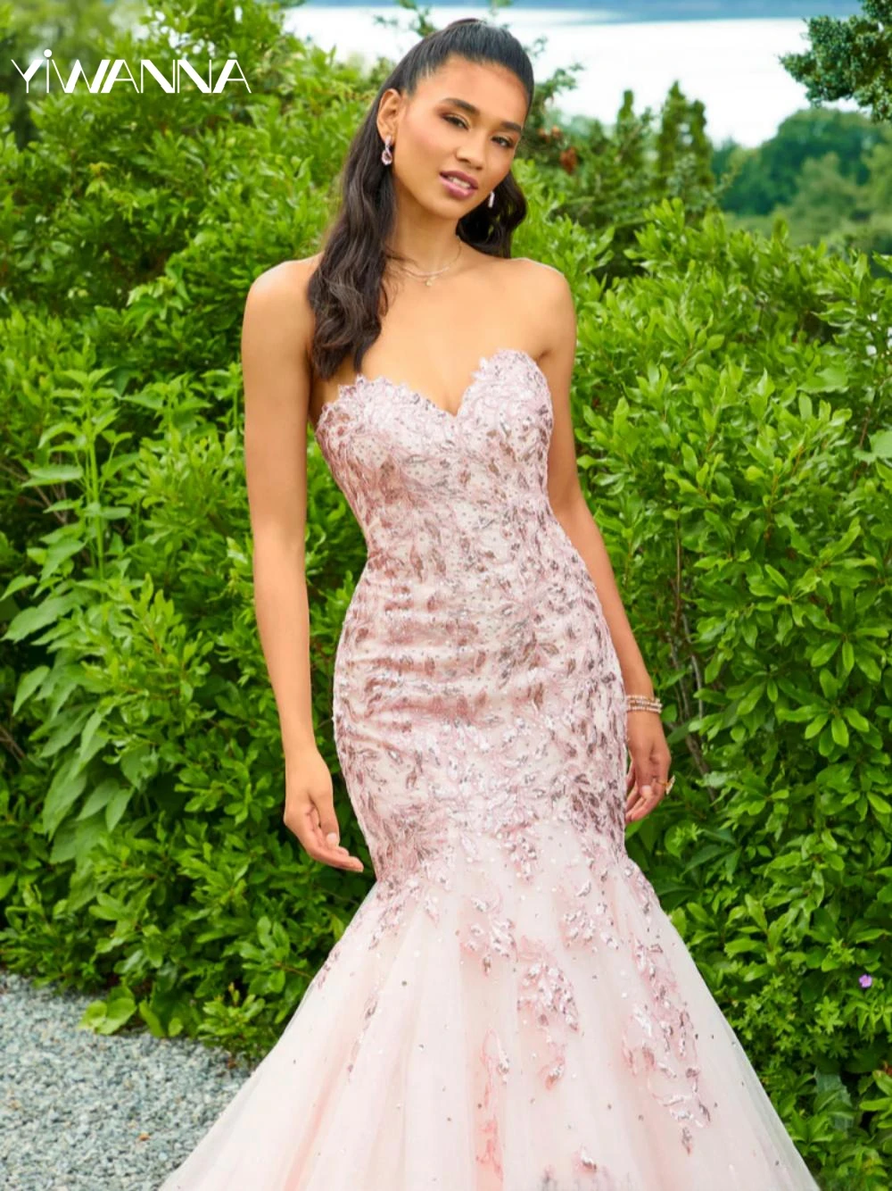 

Romantic Sweetheart Neck Evening Dress Sparkly Sequins Appliques Prom Gown Graceful Mermaid Long Cocktail Dresses Robe De Mariée