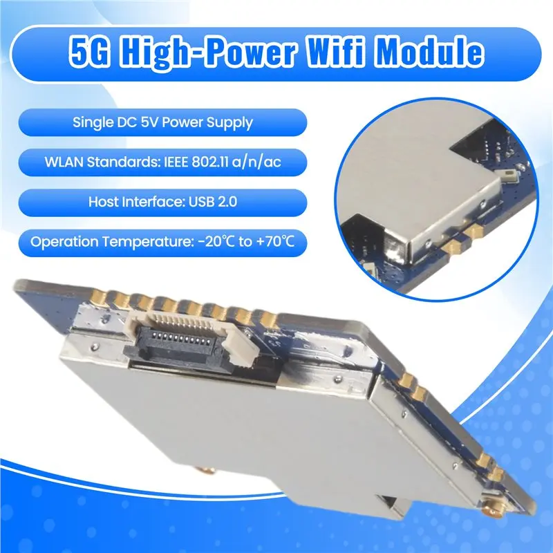 X49A-1Pcs BL-M8812EU2 장거리 드론 5G 고출력 Wifi 모듈 5V 공중 사진 전송 USB 외부 PA 867Mbps