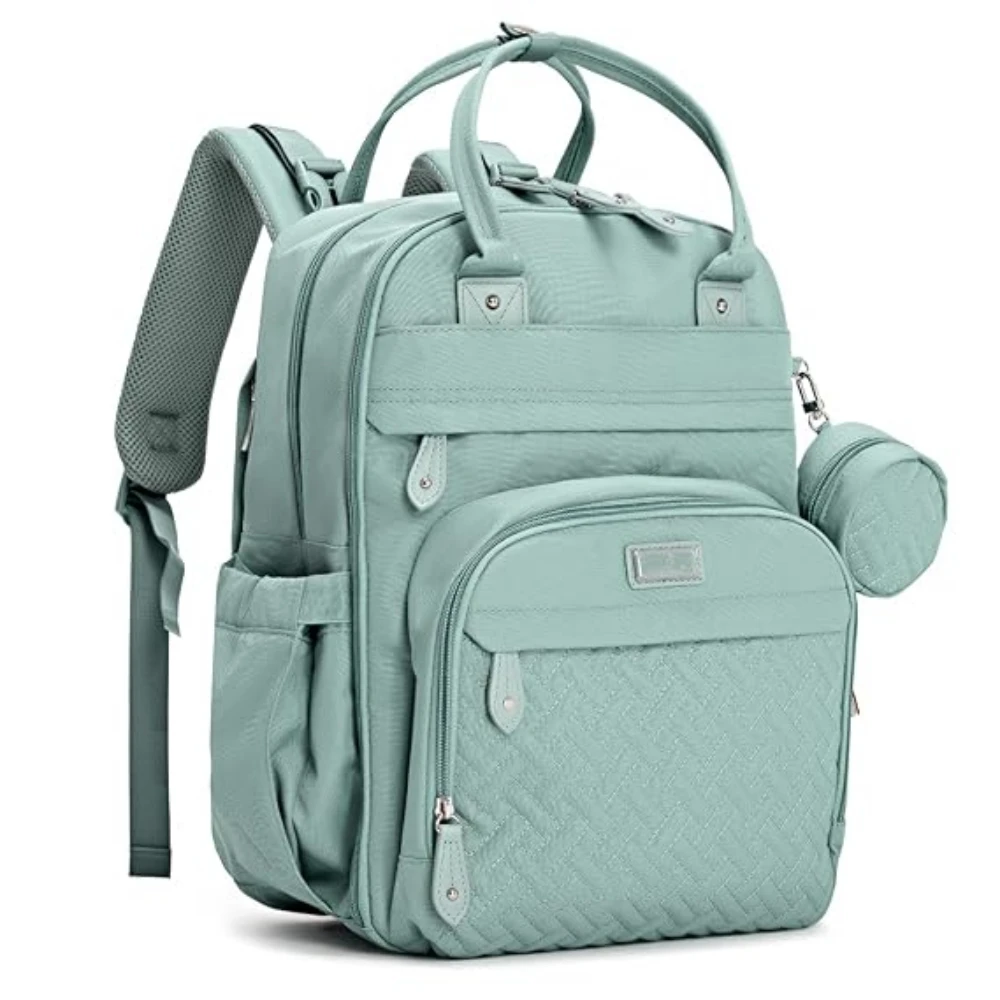 Roll over image to zoom in BabbleRoo Sage Green Unisex Baby Essentials Backpack-Spacious Diaper Bag with Changing Pad, Stroll