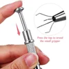 LINMANDA 4-Claw Metal Grabber Reacher Tool Nail Sponge Reacher Grabber Pickup Tool 50Pcs White Mini Nail Sponges  Nail Art Tools 2