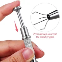 LINMANDA 4-Claw Metal Grabber Reacher Tool Nail Sponge Reacher Grabber Pickup Tool 50Pcs White Mini Nail Sponges  Nail Art Tools 2