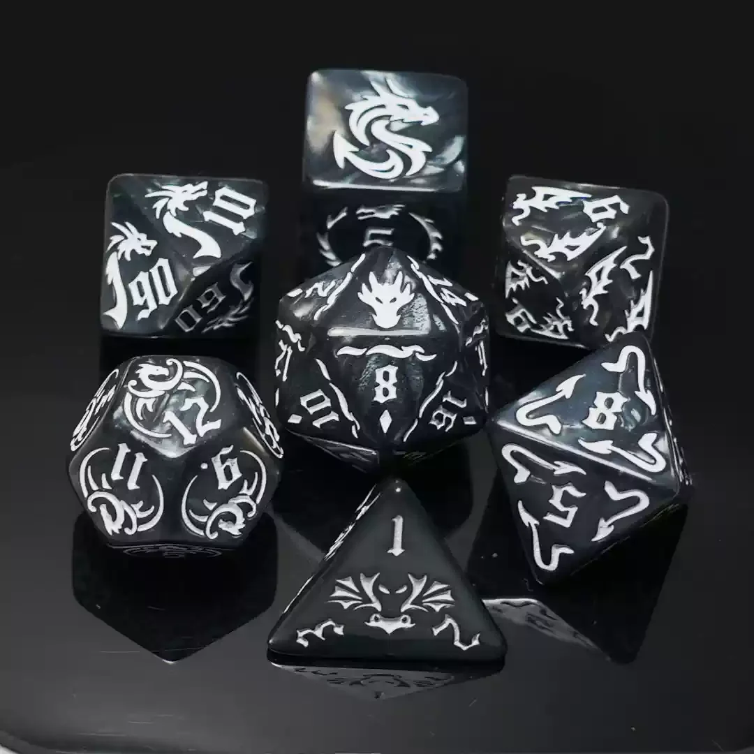 7pcs/lot Polyhedral Double-Colors Game Dice Set Acrylic Dice Dice Set for DND RPG D20 D12 D10 D8 D6 D4 Role Playing Board Game Digital