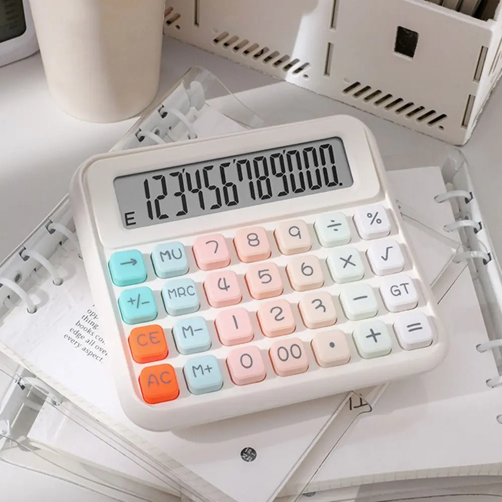 Description Picture 6 of itemCute 12 Digits Calculator Easy To Use Portable Finance Calculator Prevent Slipping Candy Color Desktop Calculator Business