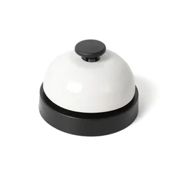 Heavy Duty Metal Desk Call Bell with Anti - Slip Base (Black and White)