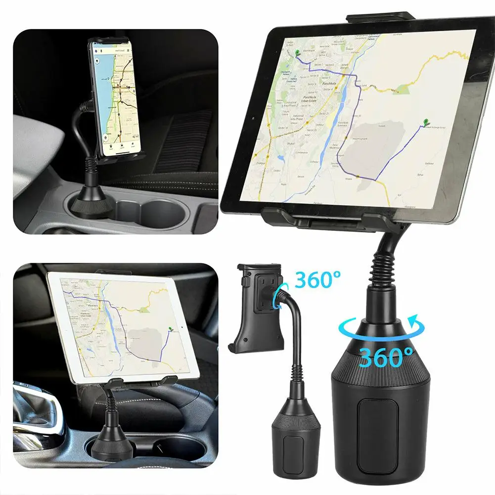 

Car Cup Holder Mount Bracket 360 Degree Rotatable Stand Adjustable Mobile Phone Navigation Support Compatible For Pad