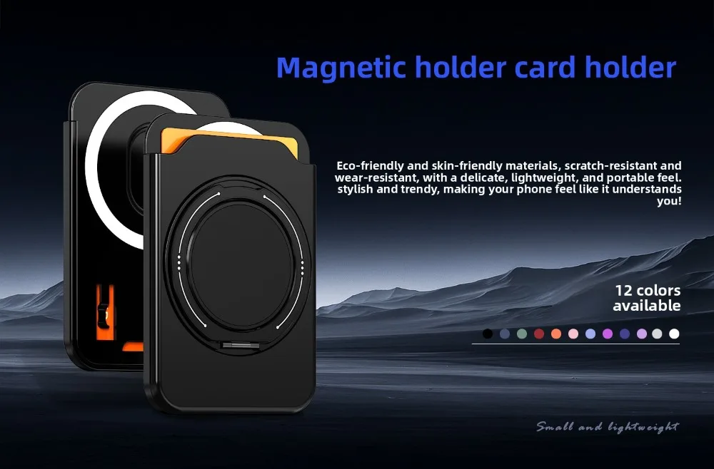 360 Rotating Ring Stand For Magsafe Magnetic Card Holder Wallet Case For iPhone 17 Pro Max 16 15 For Samsung S25 S26 Ultra