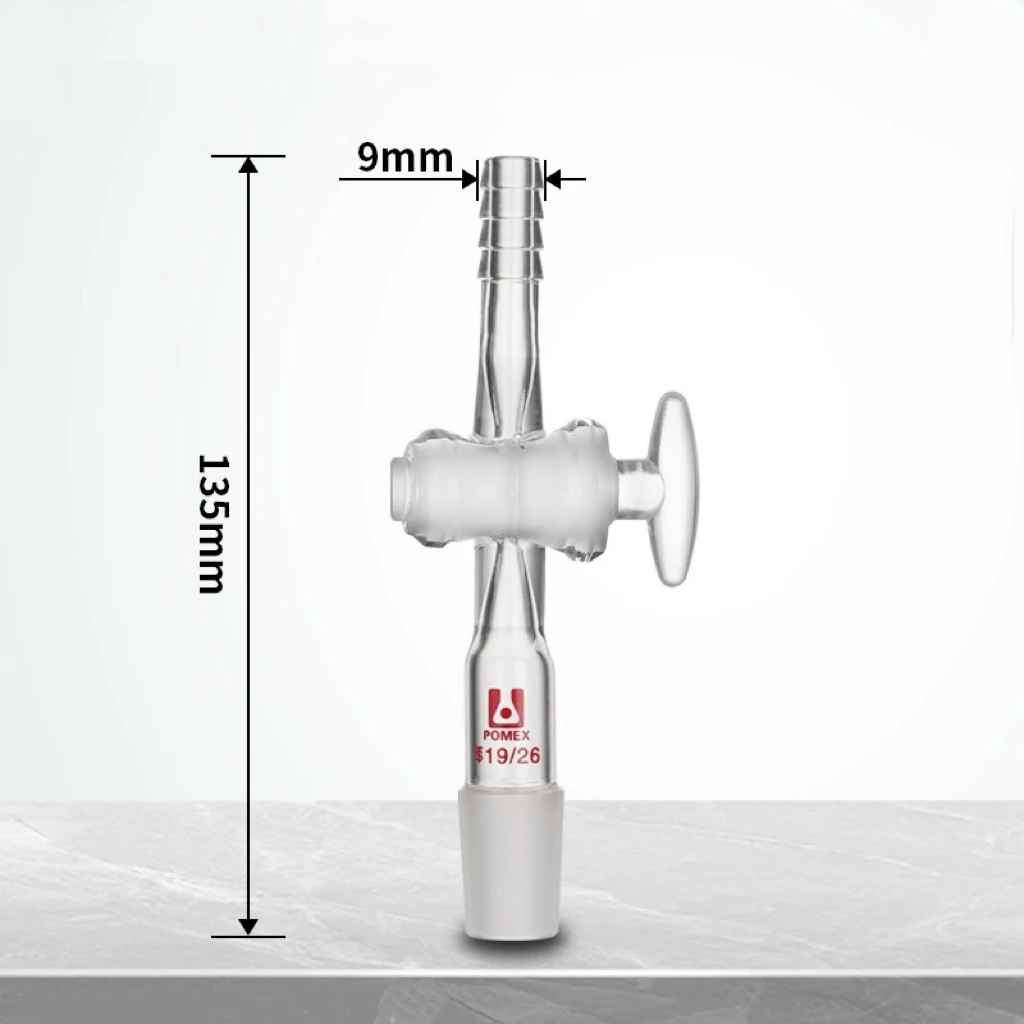 14/23 19/26 24/29 29/32 Joint Borosilicate Glass Lab Straight Adapter With PTFE Stopcock Ware