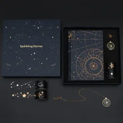 Hand Book Set Gift Box Student Notebook Birthday Gift Hand Book Gift Box Set Imitation Leather Material Stamped Cover