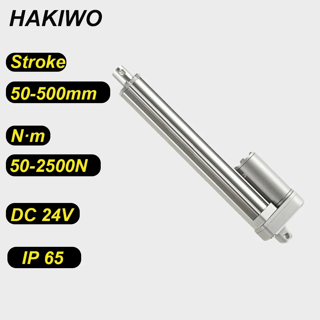 Hakiwo 24V Ip65 Attuatore Lineare Impermeabile 2500N 200Mm 400Mm 600Mm 800Mm 1000Mm Corsa Motore Elettrico A Trasmissione Lineare 100 Mm/S Velocità