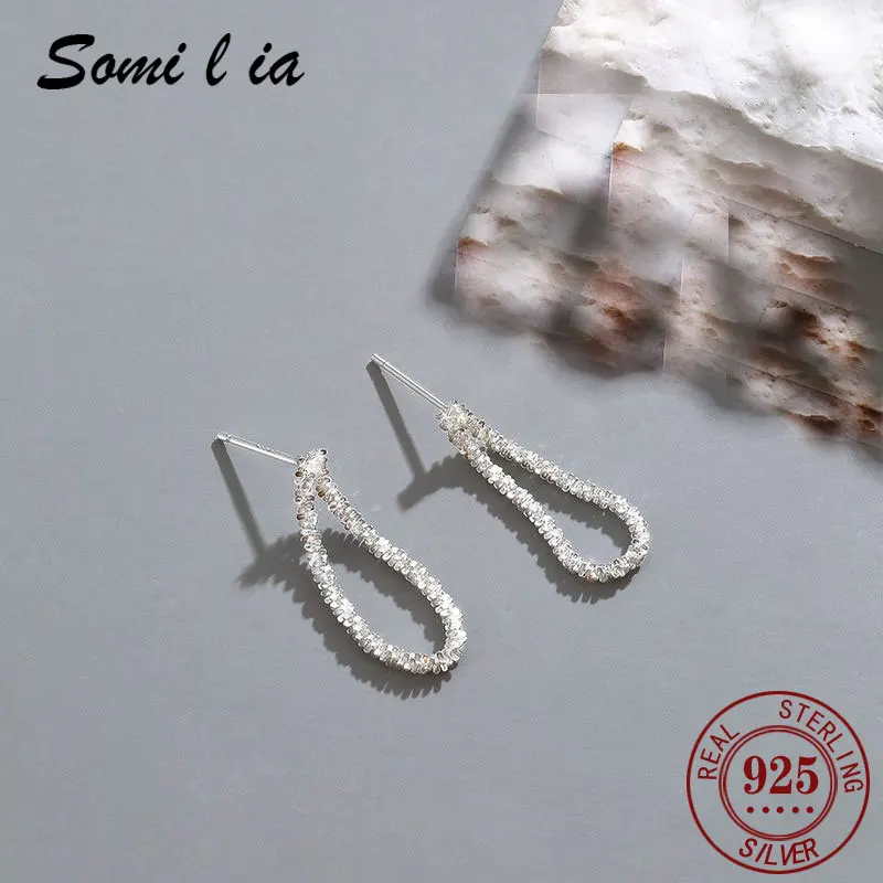 

SOMILIA New Style Natural Gemstone Studs Earrings S925 Silver Lucky Hope Fashion Studs Earring Lover Jewerly for Women Gift