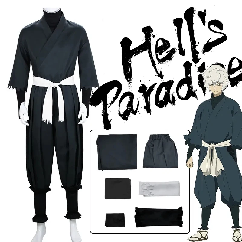 

New Hell's Paradise Anime Jigoku Raku Gabimaru Cosplay Costume Uniform Full Suit for Adult Halloween Special Use Party Clothes