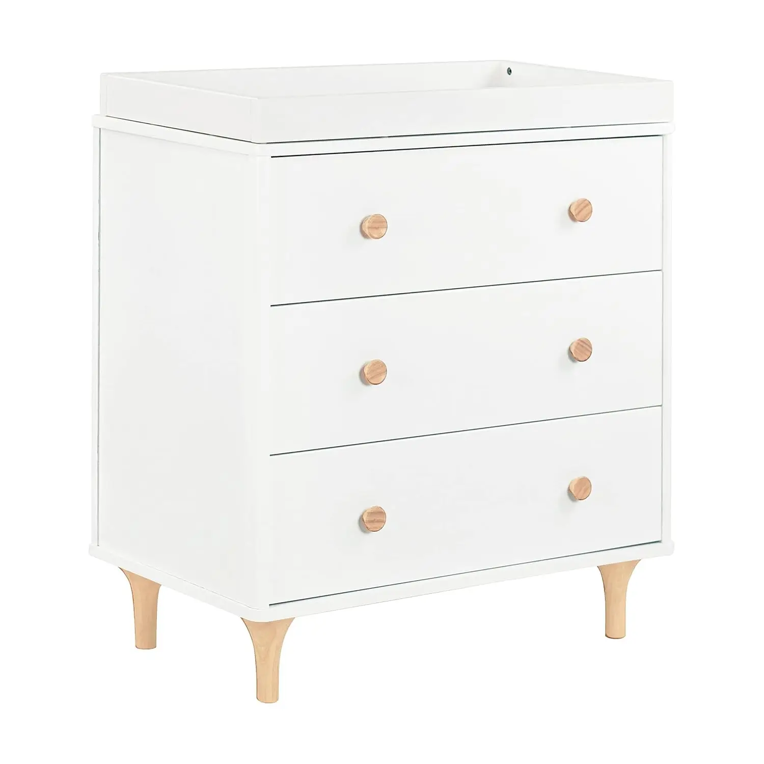

Babyletto Lolly 3-Drawer Changer Dresser with Removable Changing Tray in White and Natural, Greenguard Gold Certified