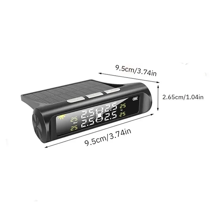 TPMS Car Tire Pressure Monitor Intelligent Real Time Monitoring External Wireless Solar Tire Pressure Detection Monitor