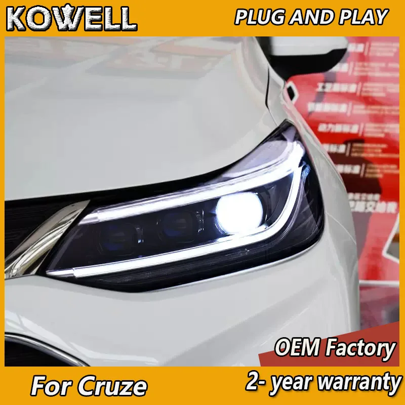

Car Styling for Chevrolet Cruze Headlight 2017-2019 Cruze Headlamps DRL Turn Signal High Beam Projector Lens