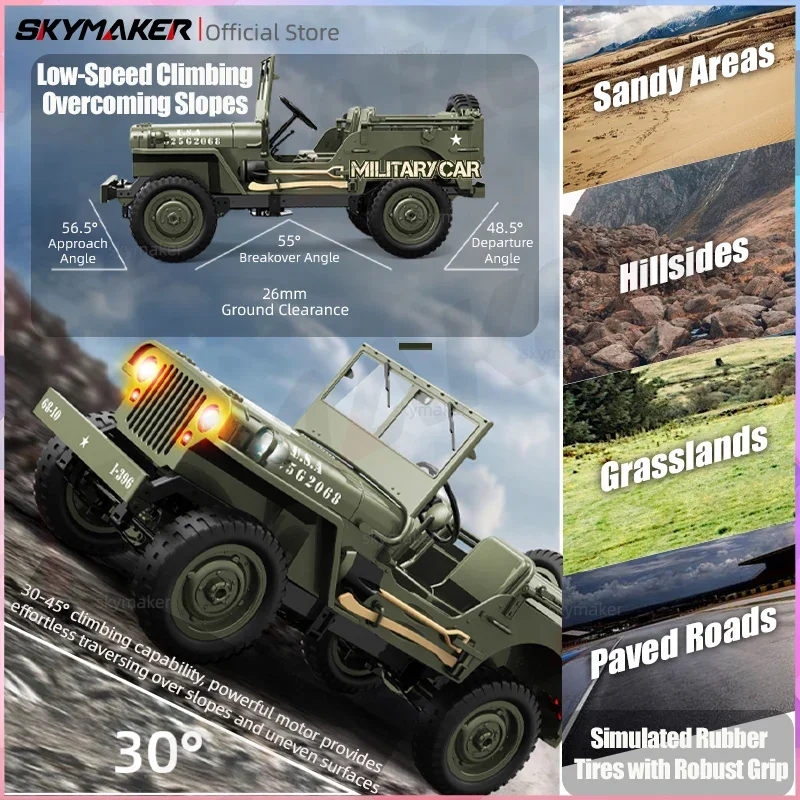 Willys Jeep Rc Car JJRC C8815 1/10 1941 MB Scaler 2.4g 4wd RTR Crawler Climbing Military RC Truck Offroad Vehicle Adult Kids Toy 3