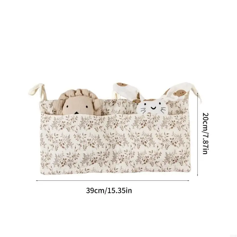 장난감 기저귀용 포켓 2개가 있는  침대 옆 보관 가방 용 침대 보관 가방 69HE