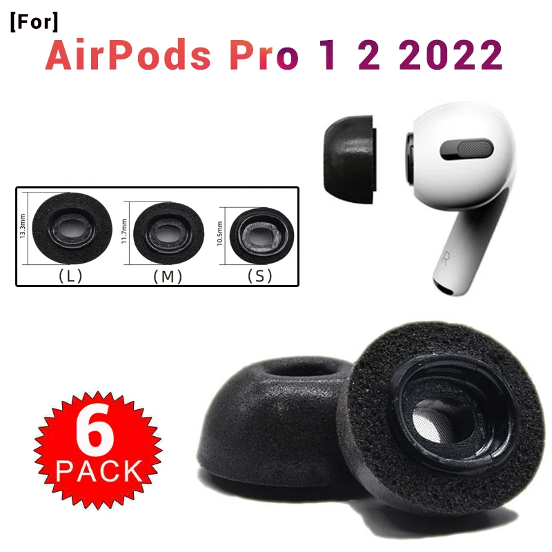 

For Apple AirPods Pro Memory Foam Ear Tips Silicone Ear Cushion Replacement Earphone Earpads Earbuds Ear Plug Cap Small Medium