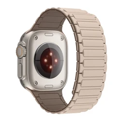 Silicone Magnetic Band for Smartwatches - Elegant and Versatile Wristband Bracelet (Milk tea chocolate)