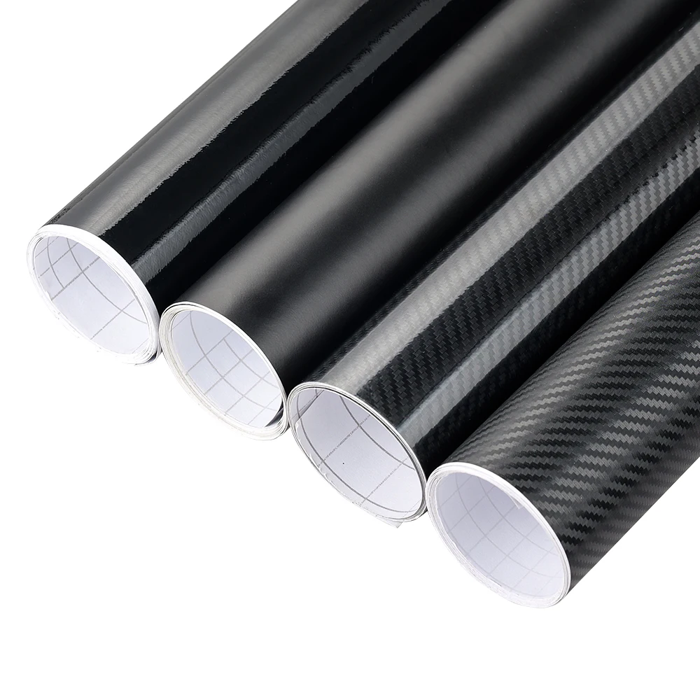 Car sticker Vinyl film sticker Laptop sticker 3D 6D Carbon Fiber Vinyl Wrap Film Glossy Matte Black Self Adhesive DIY Car Wrap Foil Sticker Console Computer Laptop Auto Skin