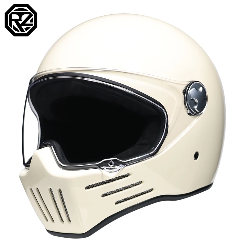 

Vintage Full Face Helmets Capacete Moto For Adults Full Face Motorycle Helmet Moto Retro Helmet Men Motorbike Riding Motocross