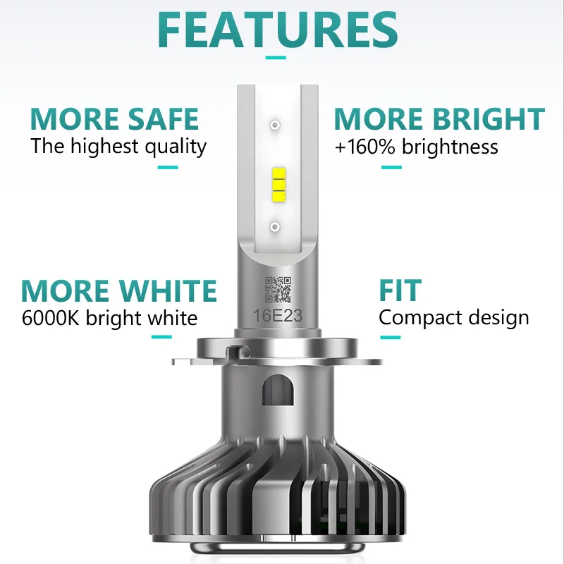 Philips-Paire de lampes frontales de voiture Ultinon LED H7, faisceau  Hi/lo, 6000K, lumière blanche