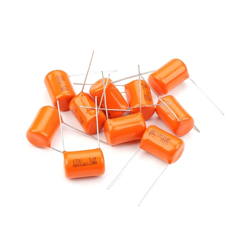 Guitar Tone Capacitors 10Pcs Orange Drop Capacitors Tone Caps 200V 715P .047uf Electric Guitar Capacitor