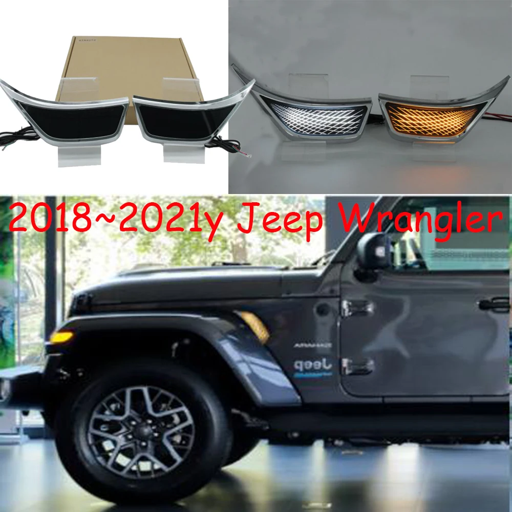

Автомобильный бампер, фара для Jeep Wrangler, дневное освещение, 2018 ~ 2021y DRL, автомобильные аксессуары, дневная фара для Jeep Wrangler, противотуманная модель