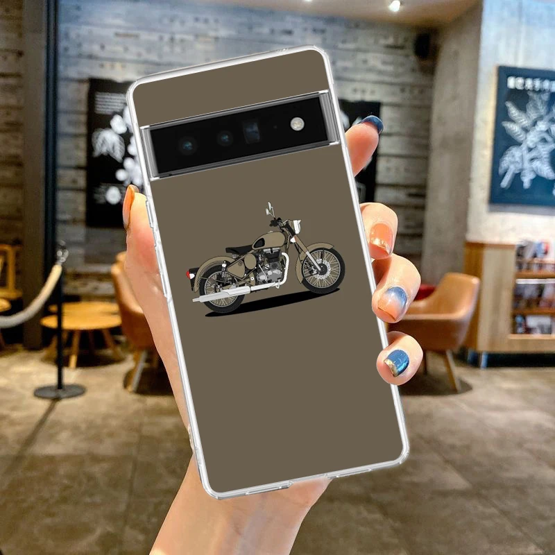 Durable Shockproof Silicone Motorcycle Phone Case with Transparent Shell