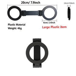 Dual - Sided Magnetic Phone Ring Holder with Universal Folding Car Mount and Grip (Black -plastic)
