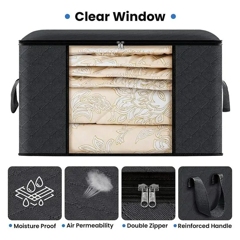 Large Capacity Clothes Storage Bag Foldable Blanket Storage Containers for Organizing Bedroom Closet 2