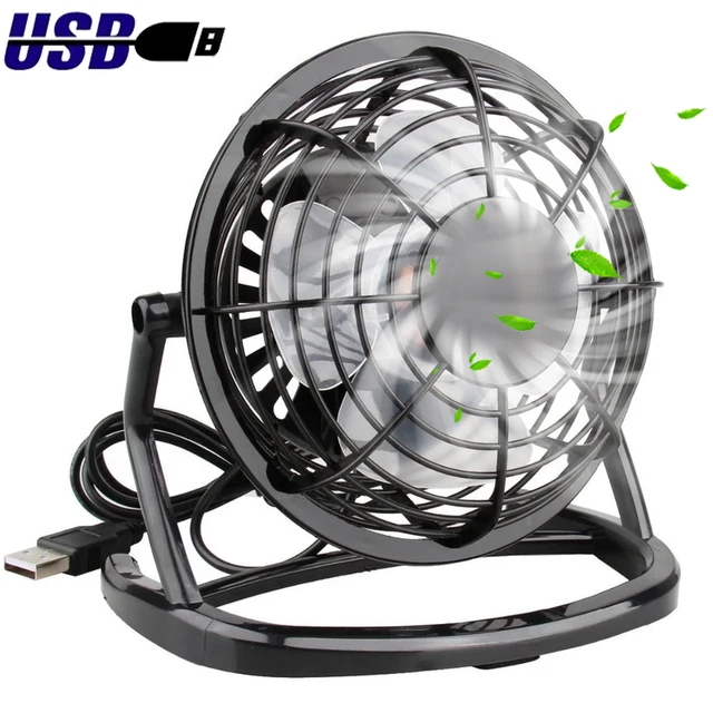 USB Silent Fan Desk Cooler for Laptop Notebook Desktop PC Office Summer Cooling Fan 4 Blades Rotatable USB Mini Fans Socket 1