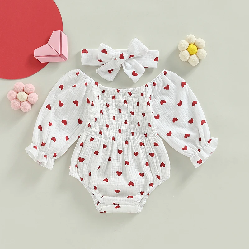 2022 11 03 Lioraitiin 0 18M Baby Girls Valentine's Day Bodysuit Heart