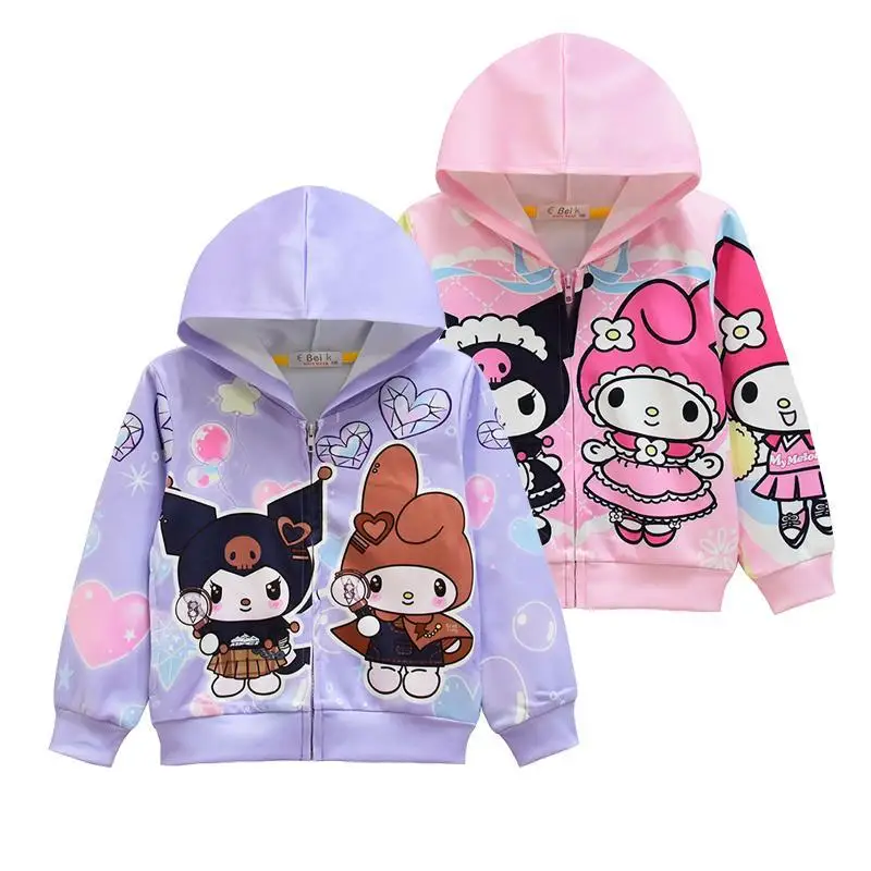 

Sanrio Children's Jacket My Melody Accessories Cute Beauty Cartoon Anime Kawaii Long Sleeve Hooded Zipper Toys for Girls Gift