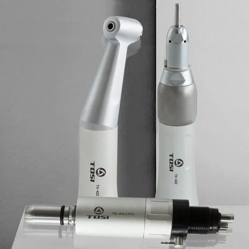 

TOSI Dental 1:1 Contra Angle Low Speed Handpiece Push Button External Water Spray Bur 2.35mm Dentistry Tool Dentists Supplies