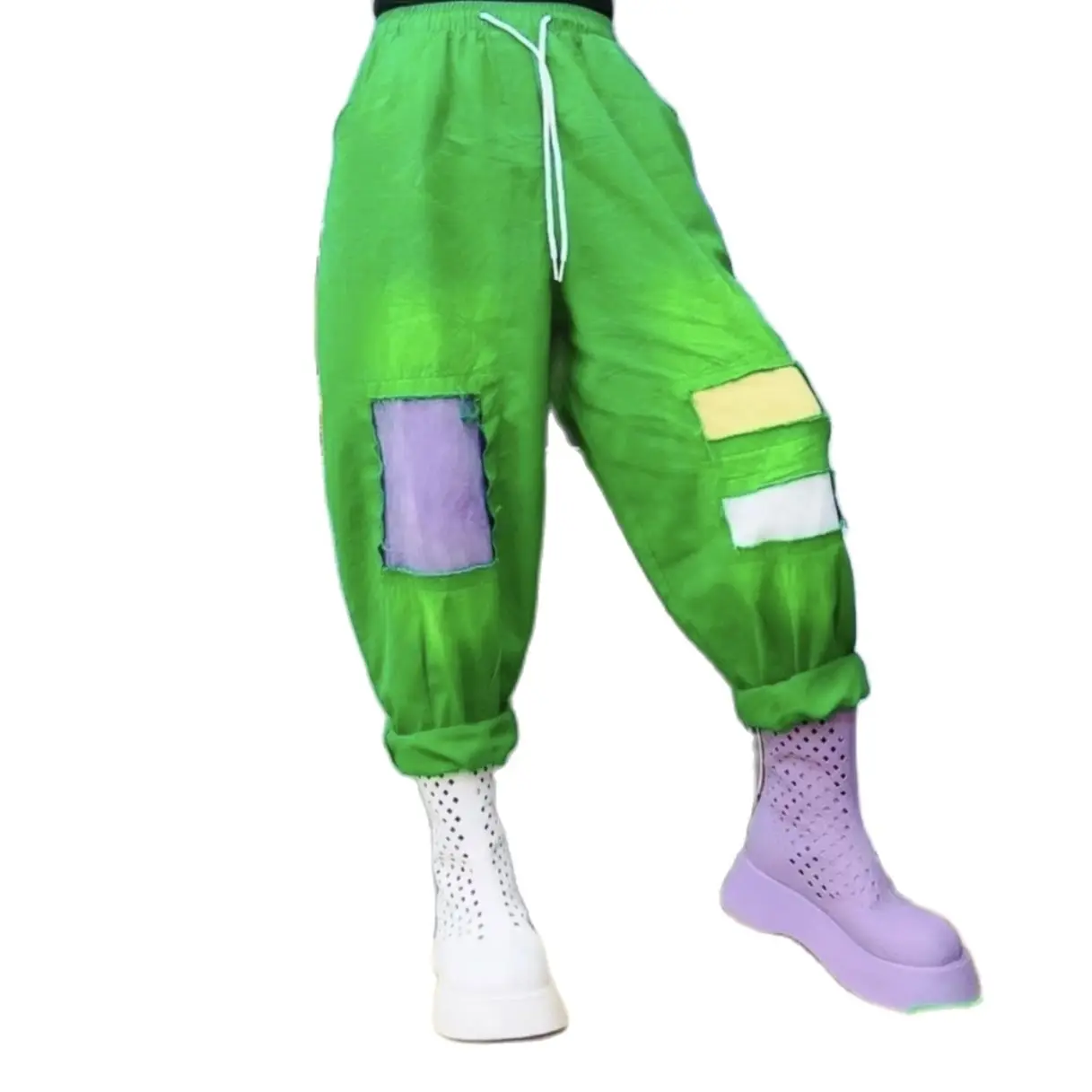 

Candy Colored Haren Pants Women Casual FashionStreet Loose Pantalons Korean Style Thin Summer Stick cloth Drawstring Trousers