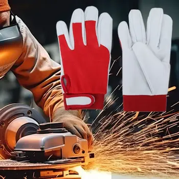 Guanti per saldatura a colori casuali strumento guanto protettivo resistente all'usura in pelle isolamento termico guanti comodi da lavoro sicuri sul posto di lavoro