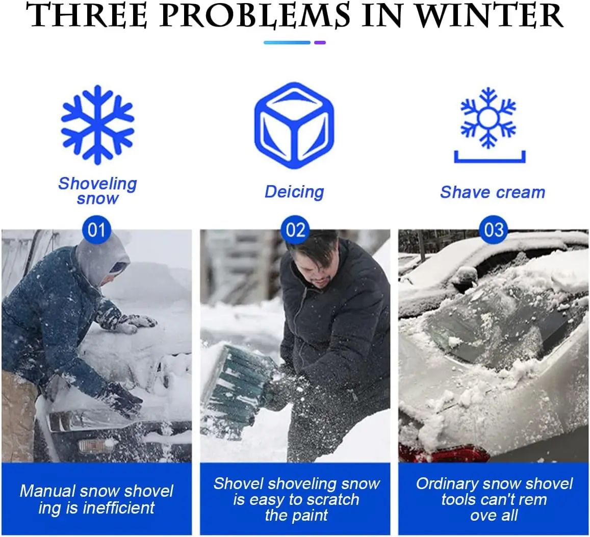 Car Ice Scraper Windshield Ice Breaker Quick Clean Glass Brush Snow Remover Tool Auto Window Winter Snow Brush Shovel