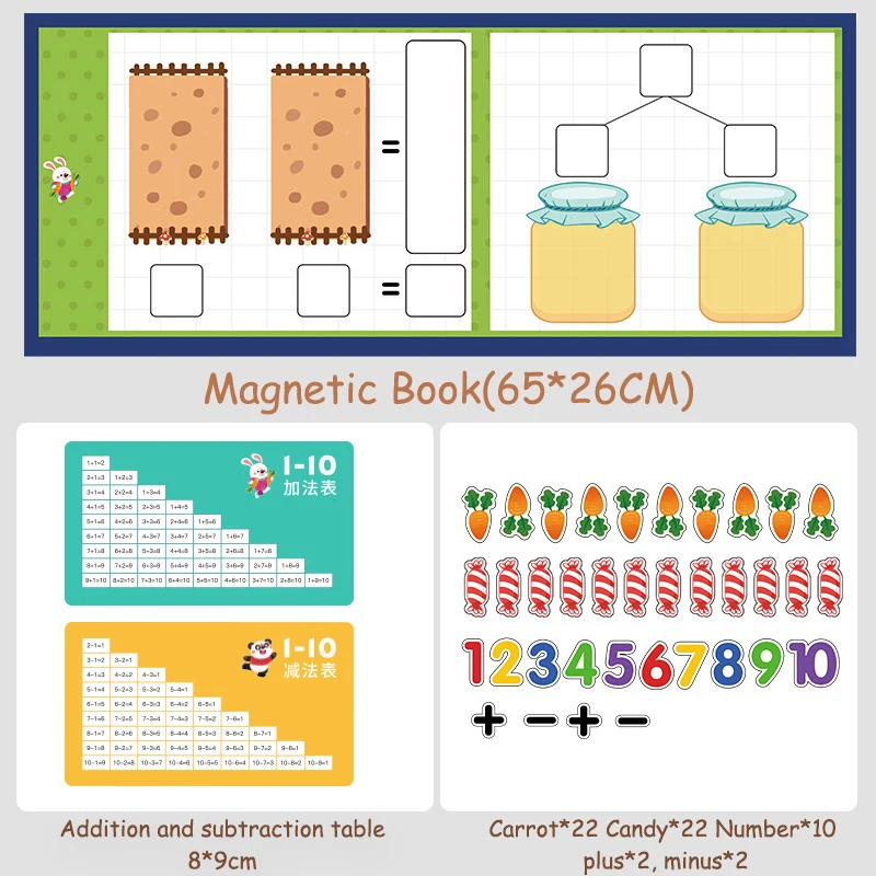 Magnetic Montessori Math Toys Number Learning Calculate Counting Game Teaching Aid Early Education Arithmetic Toy For Children