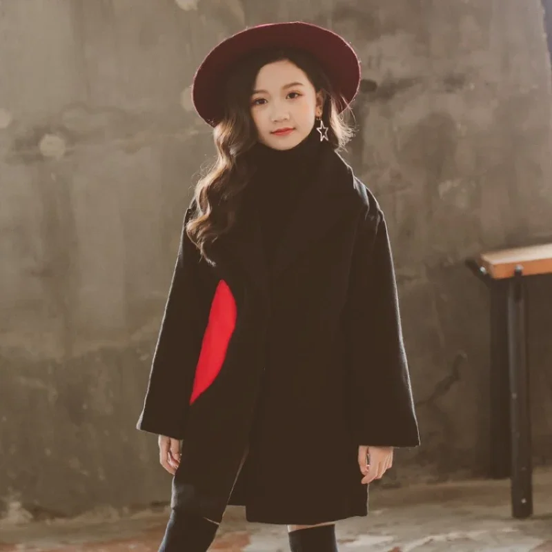 여아용 두꺼운 모직 외투 재킷, 따뜻한 외투, 아동복, 따뜻한 겨울, 가을, 202..