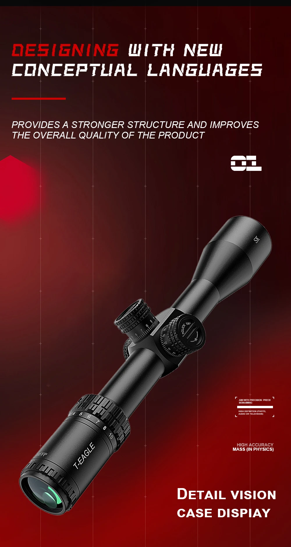 Description Picture 5 of itemT-Eagle SK 3-15x44 FFP IR Hunting Rifle Scope First Focal Plane Riflescopes Tactical Glass Etched Reticle Optical Sights