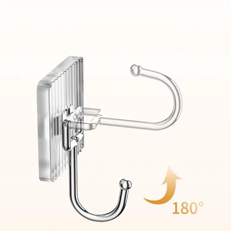 Self-Adhesive Hooks For Wall Wall Mounted Shower Hooks Heavy Duty Clothes Hanger Towel Rack Stainless Steel No Drilling Bathroom