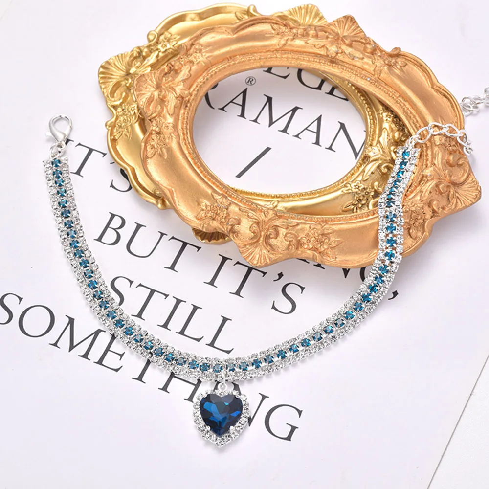 Title 7, Luxury Crystal Cat Collar Love Pendant Necklace...