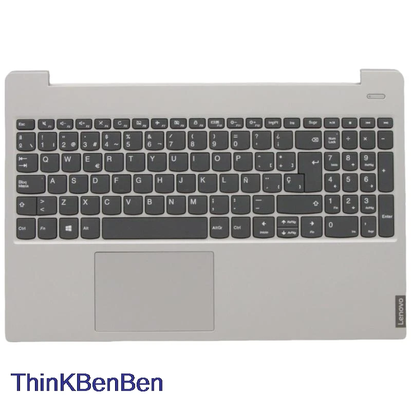 Capa de Capa Superior Palmrest Shell es Espanhol Teclado Cinza Lenovo Ideapad S340 15 15iwl 15iml 15api 15iil 5cb0s18672