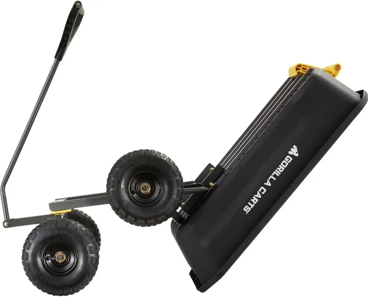 4GCG NF Poly Dump Cart 600 Pound Capacity with No Flat Tires 4 Cubic Feet easy to assemble allows you to unload with ease