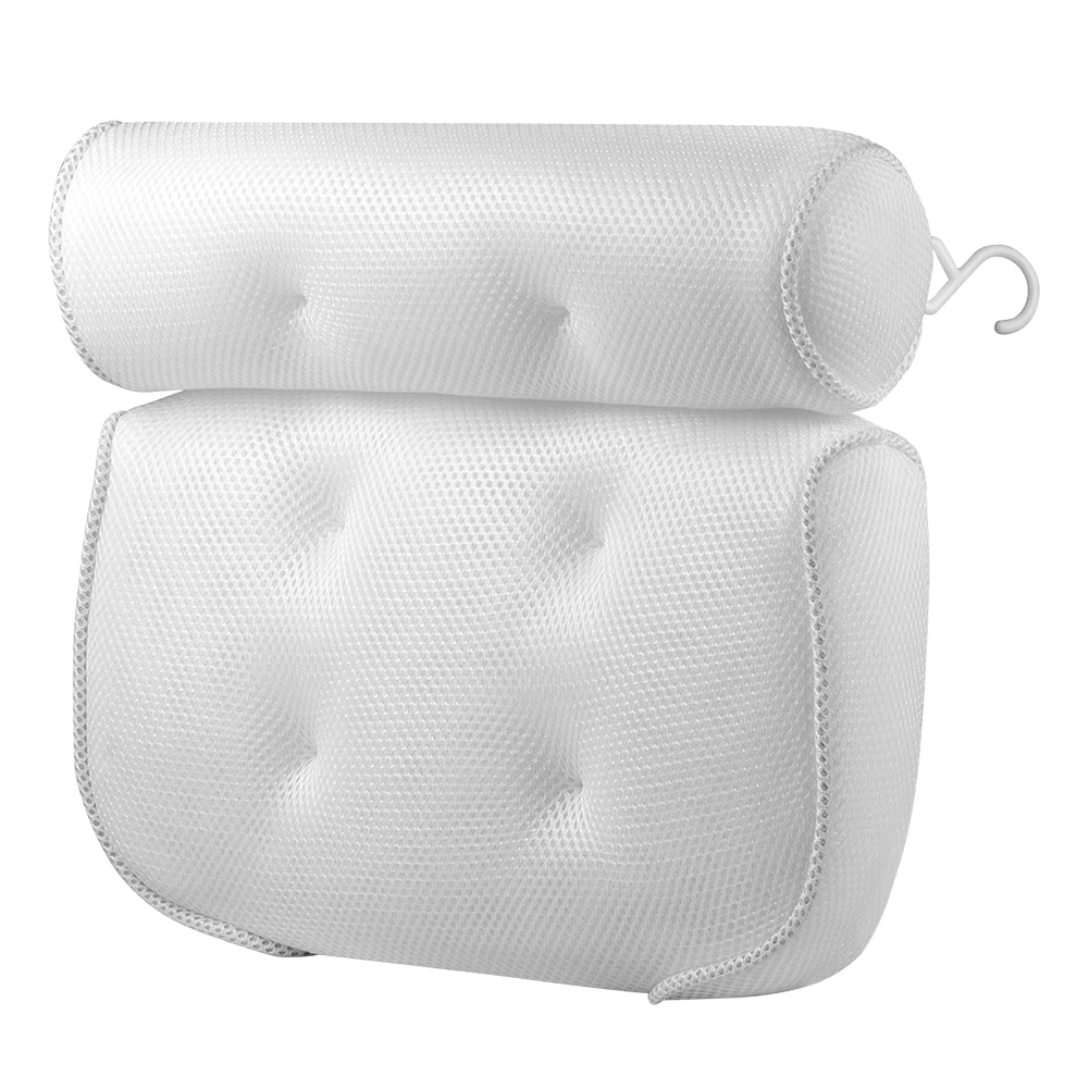 Bath Pillow For Tub Neck and Back Support 3D Air Mesh Spa Bathtub Pillows Suction Cup bath pillow shampoo pillow support