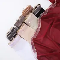 Bubble Pearl Chiffon Scarf Hijab Women Shawl Beaded Muslim Headscarf Wrap Veils Bandanas Headband Bufanda Foulard Turbante Mujer